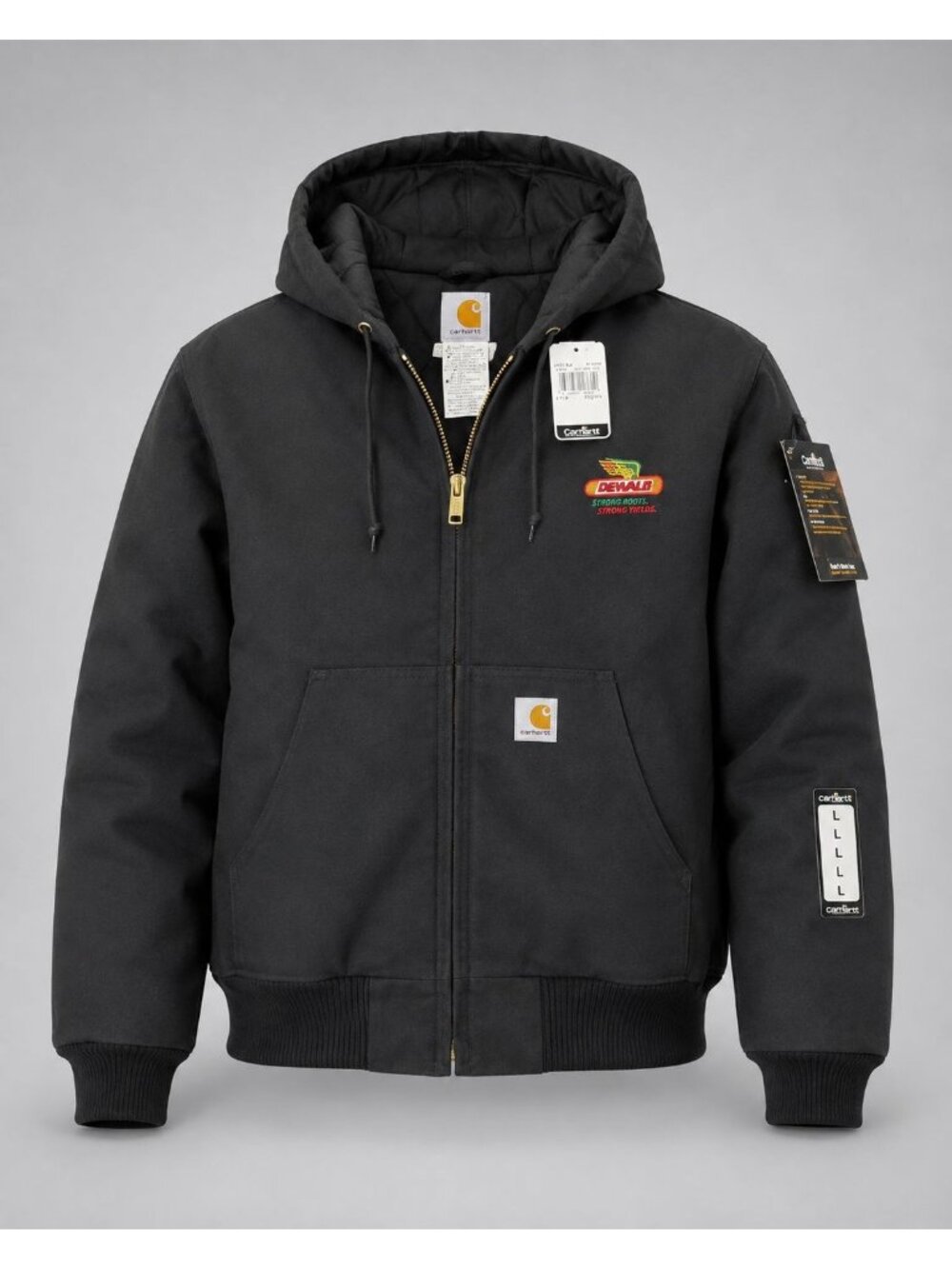 Carhartt Dekalb Men's Large Duck Coat Active Jac Quilted Flannel Lined Jacket